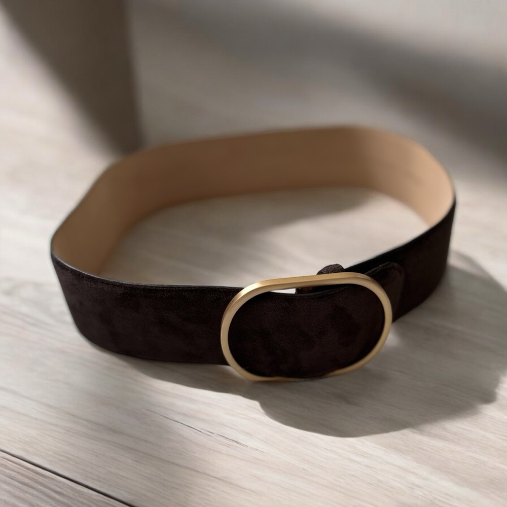 Banana Republic Wide Vegan Suede Belt - Espresso